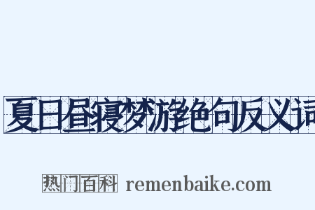 夏日昼寝梦游绝句反义词是什么意思的图片